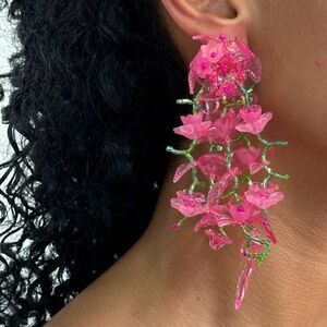 Flower drop earrings M711